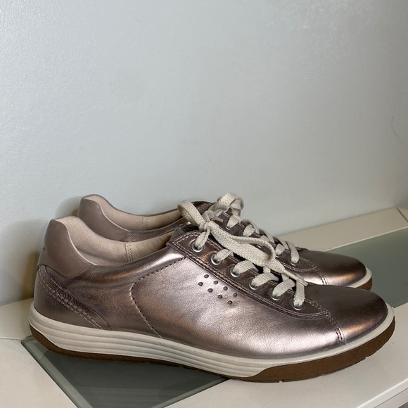 Shoes Ecco Chase Ii Tie In Moon Rock Metallic Women Casual Sneaker 40 (US 9-9.5) - Picture 2 of 14
